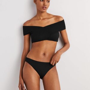 Classic Bikini Bottoms-Textured Black