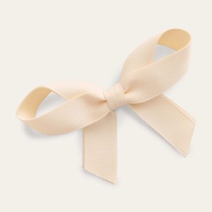 Grosgrain Hair Bow-Ivory