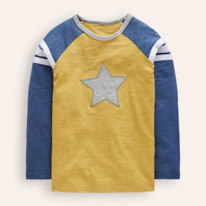 Raglan T-Shirt-Tropical Yellow/ Bluejay