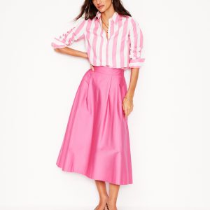 Isabella Cotton Sateen Skirt-Sorbet Pink