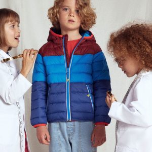 Pack-Away Padded Jacket-Blue Colour Block