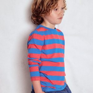Everyday Long Sleeve T-Shirt-Kingfisher Blue/ Jam Red