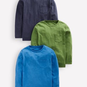 3-pack Long Sleeve T-shirt-Broccoli Green Blues Pack