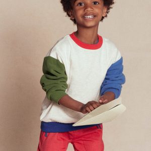 Colourblock Sweatshirt-Oatmeal Marl Colourblock