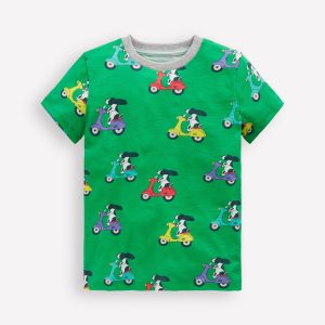 All-Over Printed T-Shirt-Sapling Green Puppy Scooter