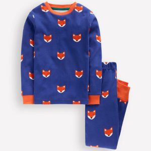 Snug Long John Pajamas-Foxes
