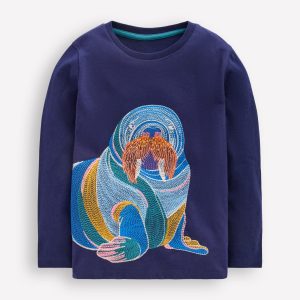 Longsleeve Superstitch T-shirt-Medieval Blue Walrus