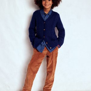 Heritage Cable Cardigan-College Navy