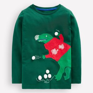 Long Sleeve Novelty 3D T-Shirt-Botanical garden Dino