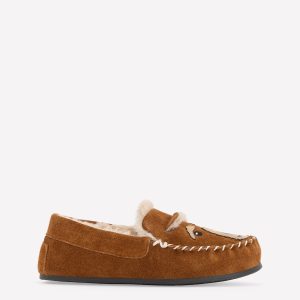 Cosy Suede Slippers-Tan Dog