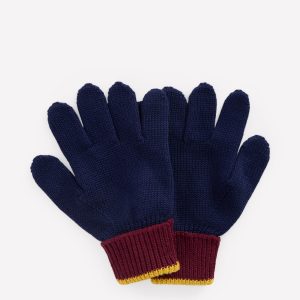 Knitted Gloves-College Navy Colourblock