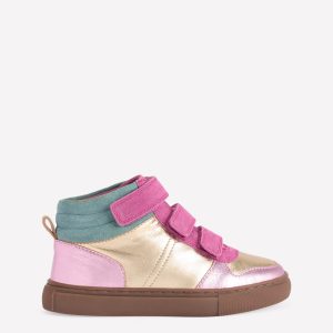 Metallic High Tops-Gold and Pink Metallic