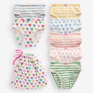 7-Pack Underwear-Multi Bow/Stripe