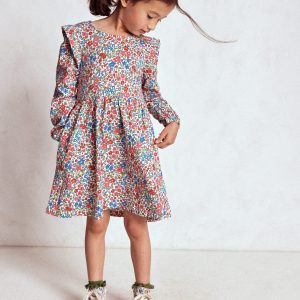 Posie Long Sleeve Jersey Dress-Rose Pink Flowerbed
