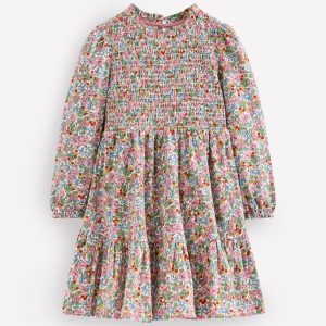 Aurora Long Sleeve Dress-Soft Ivory Berry Floral