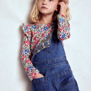 Frill Sleeve Slub Top-Rose Pink Flowerbed