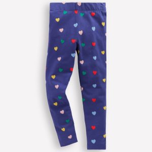 Fun Leggings-Starboard Blue Multi Hearts