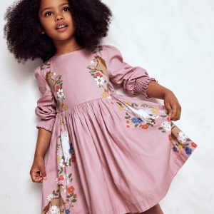 Madeline Long Sleeve Dress-Formica Pink Horses
