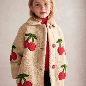 Borg Interest Jacket-Cherry Applique