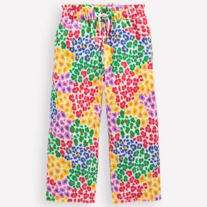 Towelling Pants-Multi Rainbow Leopard