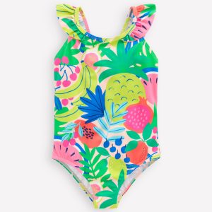 Hallie Frill Strap Swimsuit-Multi Tropical Fruit