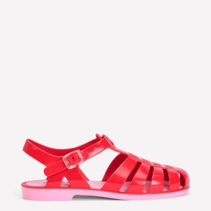Jelly Shoe-Post Box Red/ Soft Pink