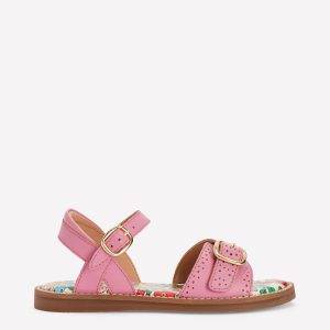 Leather Buckle Sandals-Sea Pink