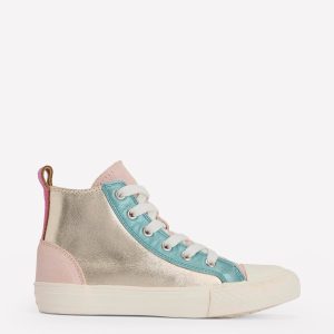 Leather Metallic High Tops-Multi Metallic