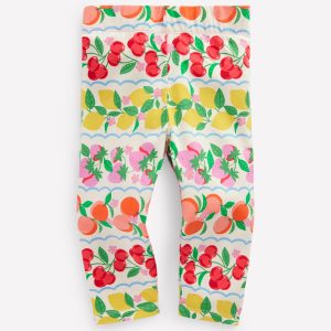 Fun Cropped Leggings-Rainbow Fruit Stripe
