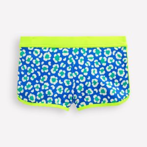 Patterned Swim Shorts-Aquamarine Leopard