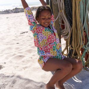 Romie Towelling Zip Throw-On-Multi Rainbow Leopard