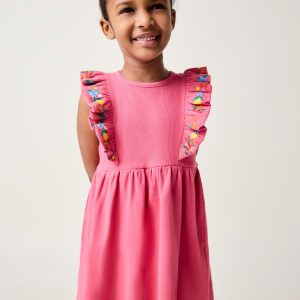 Frieda Embroidered Dress-Rose Petal Pink