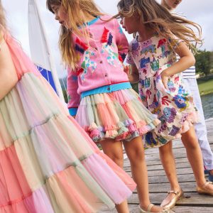 Fun Frill Logo Cardigan-Vintage Mauve Circus Horses