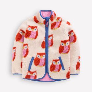 Eden Borg Zip-Through Jacket-Dark Orange Owls