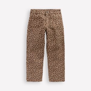 Patch Pocket Pants-Leopard Print
