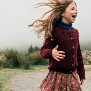 Printed Pull-on Woven Skirt-Chestnut Flower Meadow