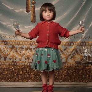 Appliqu?? Tulle Skirt-Eucalyptus Christmas