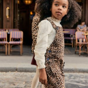 Frill Overalls-Leopard