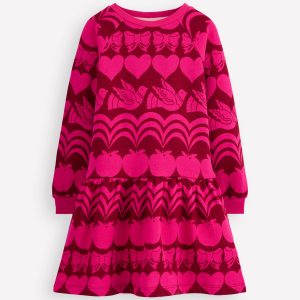 Cosy Sweatshirt Dress-Red Liquorice Festive Fun