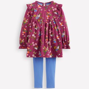 Printed Tunic Set-Burgundy Fairy