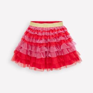 Tiered Tulle Skirt-Raspberry Pink