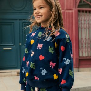 Printed Hoodie-College Navy Festive Fun