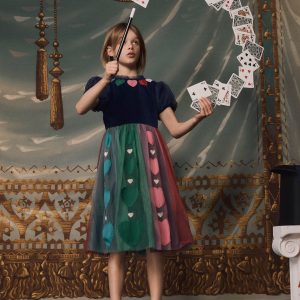 Velvet Tulle Occasion Dress-College Navy Hearts