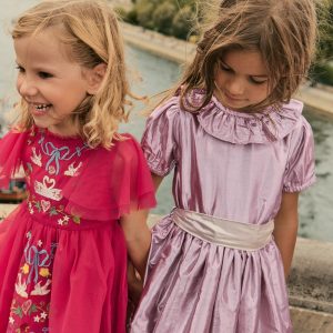 Fit & Flare Party Dress-Pink