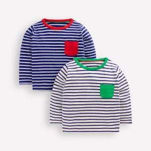 Twin Pack T-shirt-Blue/White Stripe