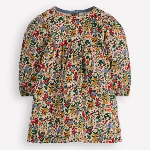 Yoke Detail Woven Dress-Small Flower Meadow