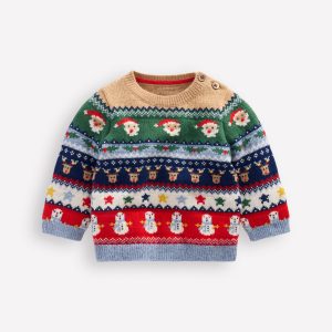 Fair isle Sweater-Multi Festive Fair Isle
