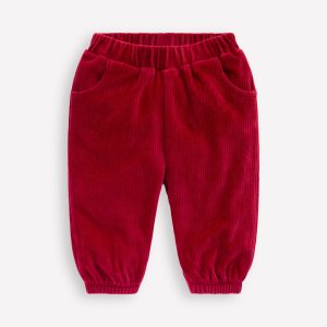 Jersey Cord Pants-Carmine Red
