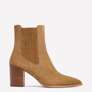 Point Casual Ankle Boots-Caramel