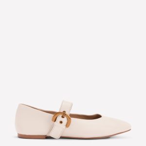 Kylie Flat Buckle Mary Jane-Ecru